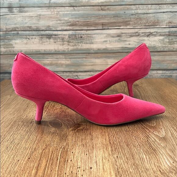 Sam Edelman Bianka Dahlia Pink Suede Pointed Toe Kitten Heels - Picture 11 of 13